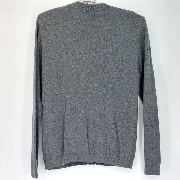 FIND Full Zip Sweater Mens Sz L Gray Cardigan Pockets Cozy Grandpacore Classic - Picture 2 of 9